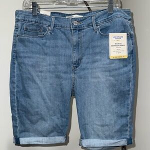 Levi’s Women Mid Rise Bermuda Shorts 14 W32 Soft Stretch